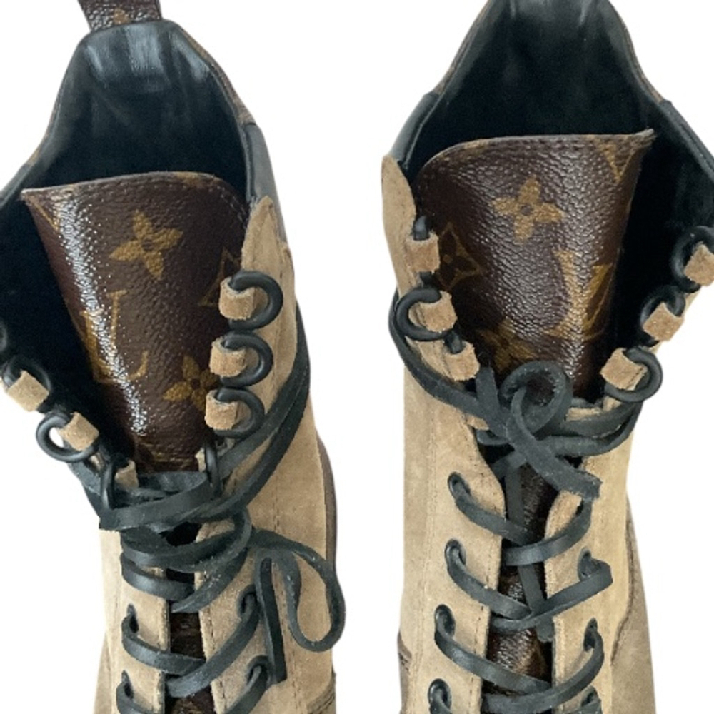Louis Vuitton Laureate Platform Desert Boots Monogram Canvas Suede Size 39 - Picture 3 of 16